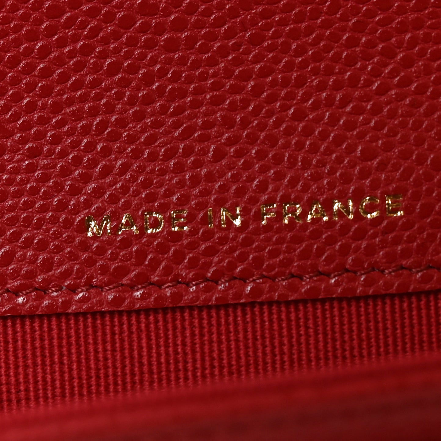Caviar Quilted Flap Card Holder Wallet Red