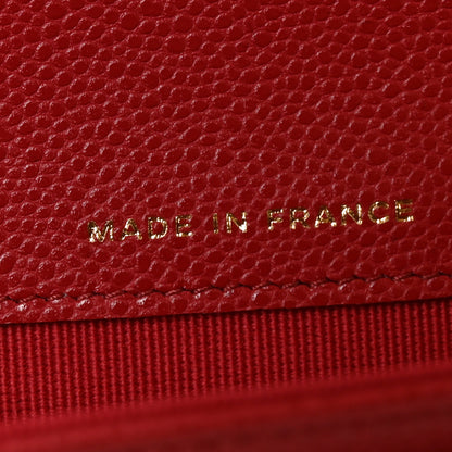 Chanel Caviar Quilted Flap Card Holder Wallet Red 7 of 9