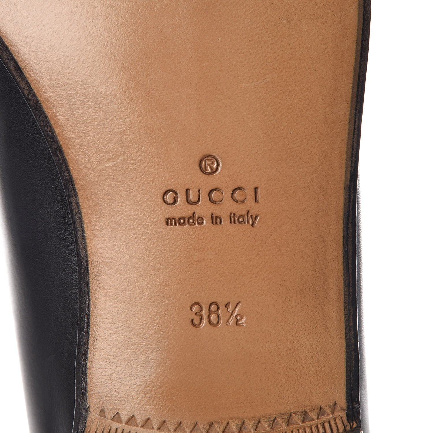 Gucci Calfskin Womens 1953 Horsebit Loafers 38.5 Black 6 of 9