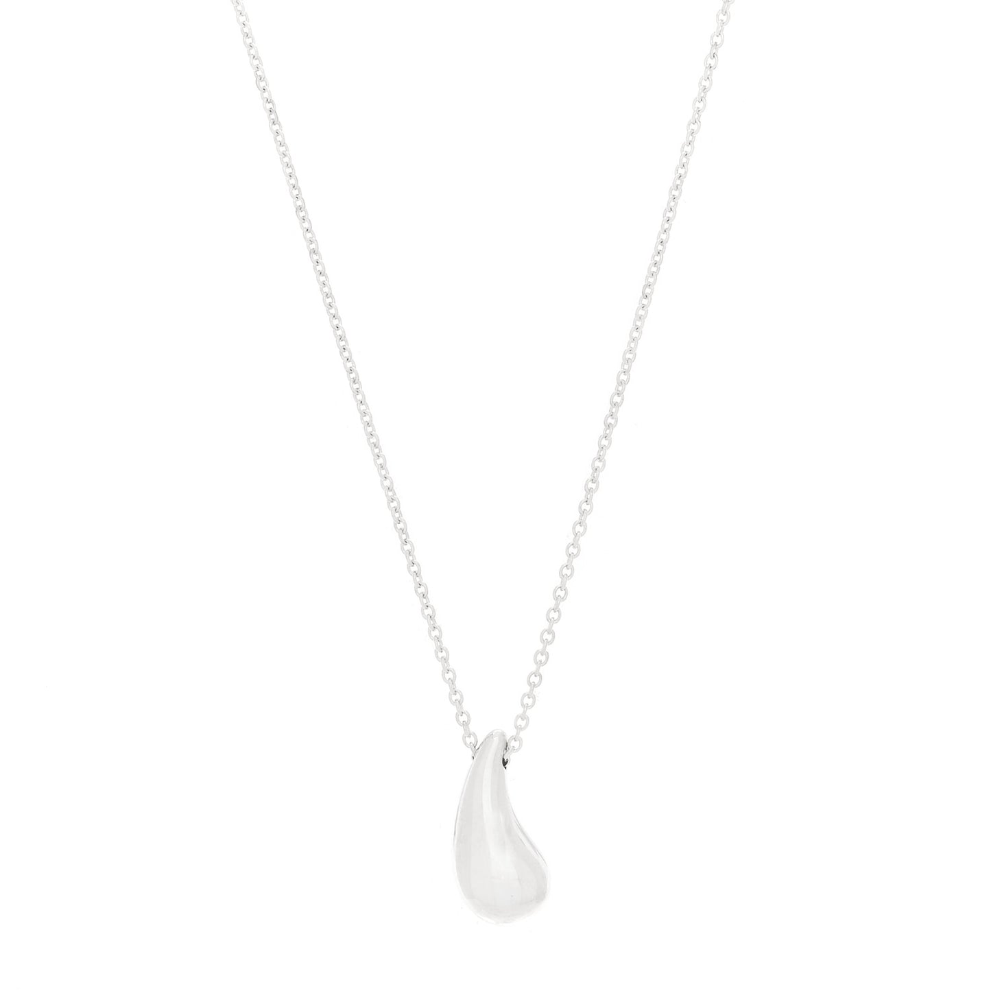 Sterling Silver 15mm Elsa Peretti Teardrop Pendant Necklace