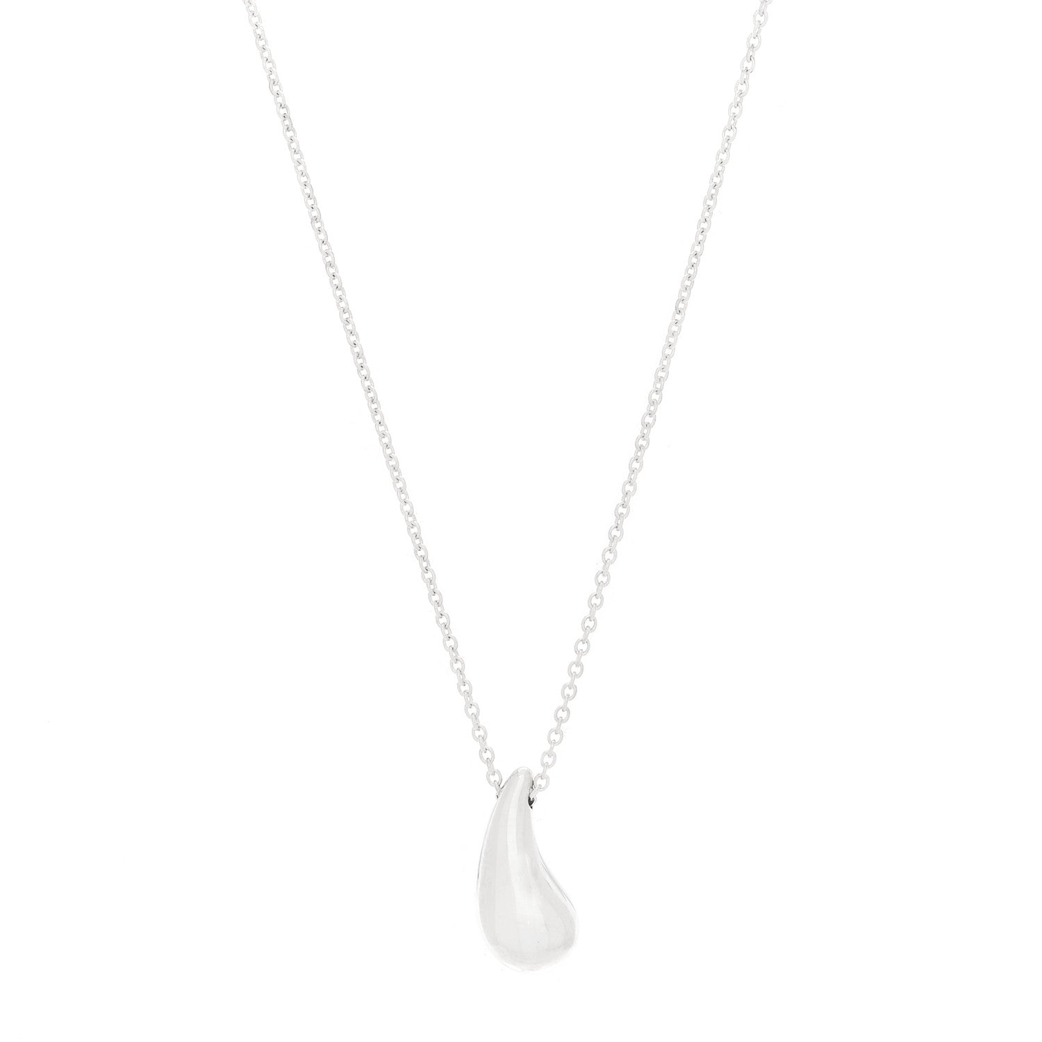 Tiffany Sterling Silver 15mm Elsa Peretti Teardrop Pendant Necklace 1 of 7