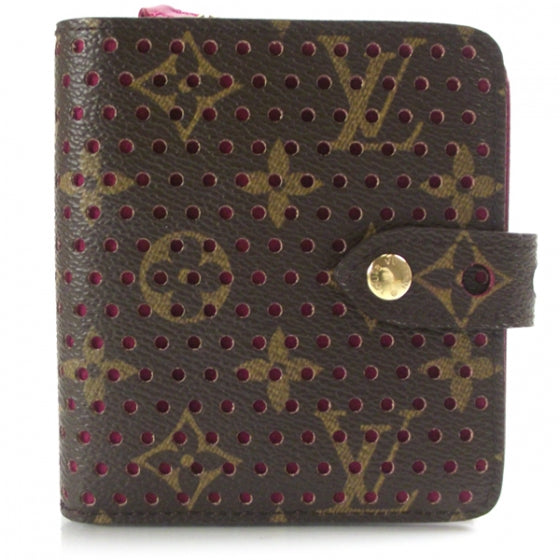 Louis Vuitton Monogram Perforated Compact Zipped Wallet Fuchsia 1 of 7