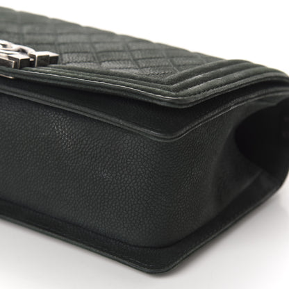 Chanel Iridescent Caviar Quilted Medium Boy Flap Dark Green 7 of 18