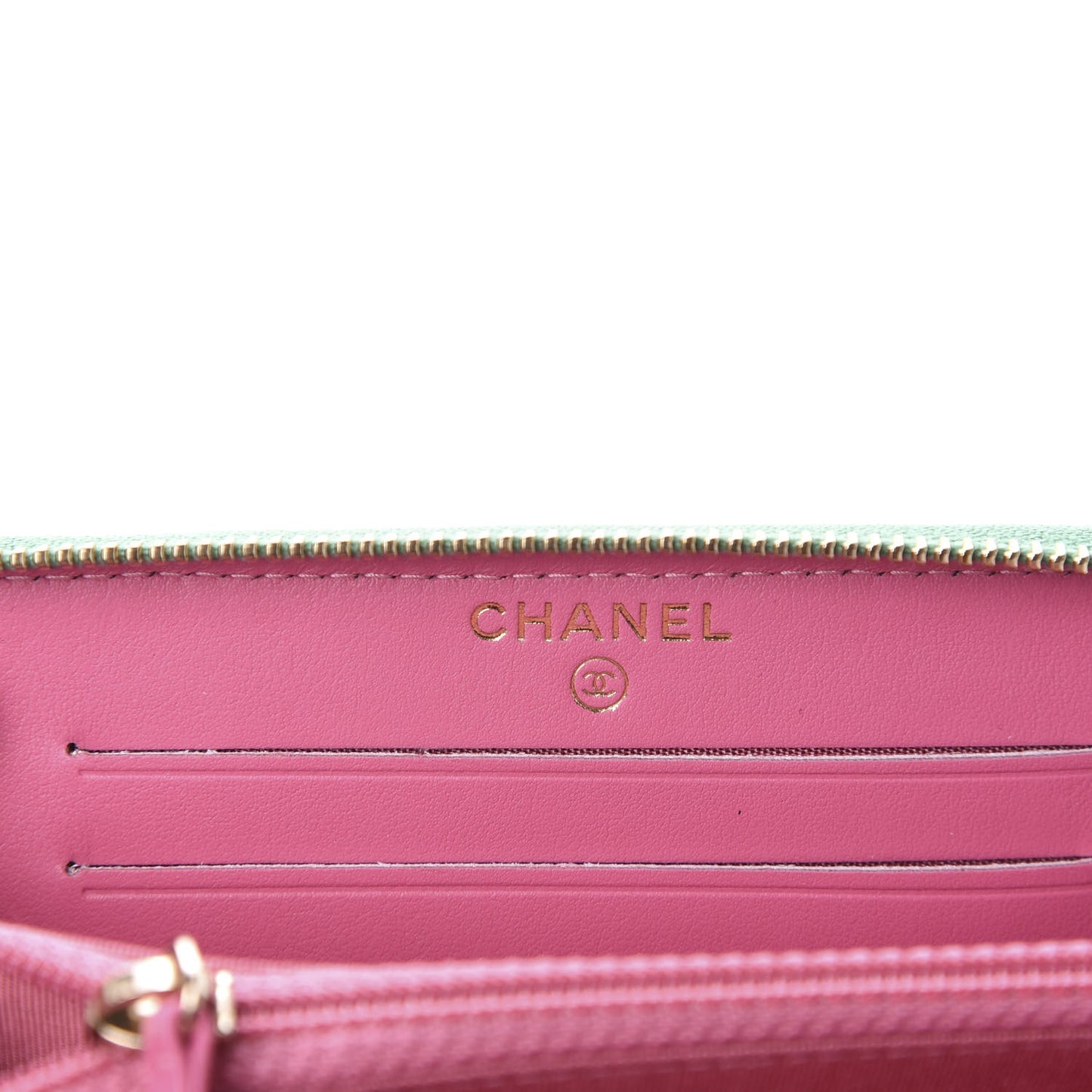 Caviar Quilted Medium Filigree Zip Around Wallet Pink Blue Green