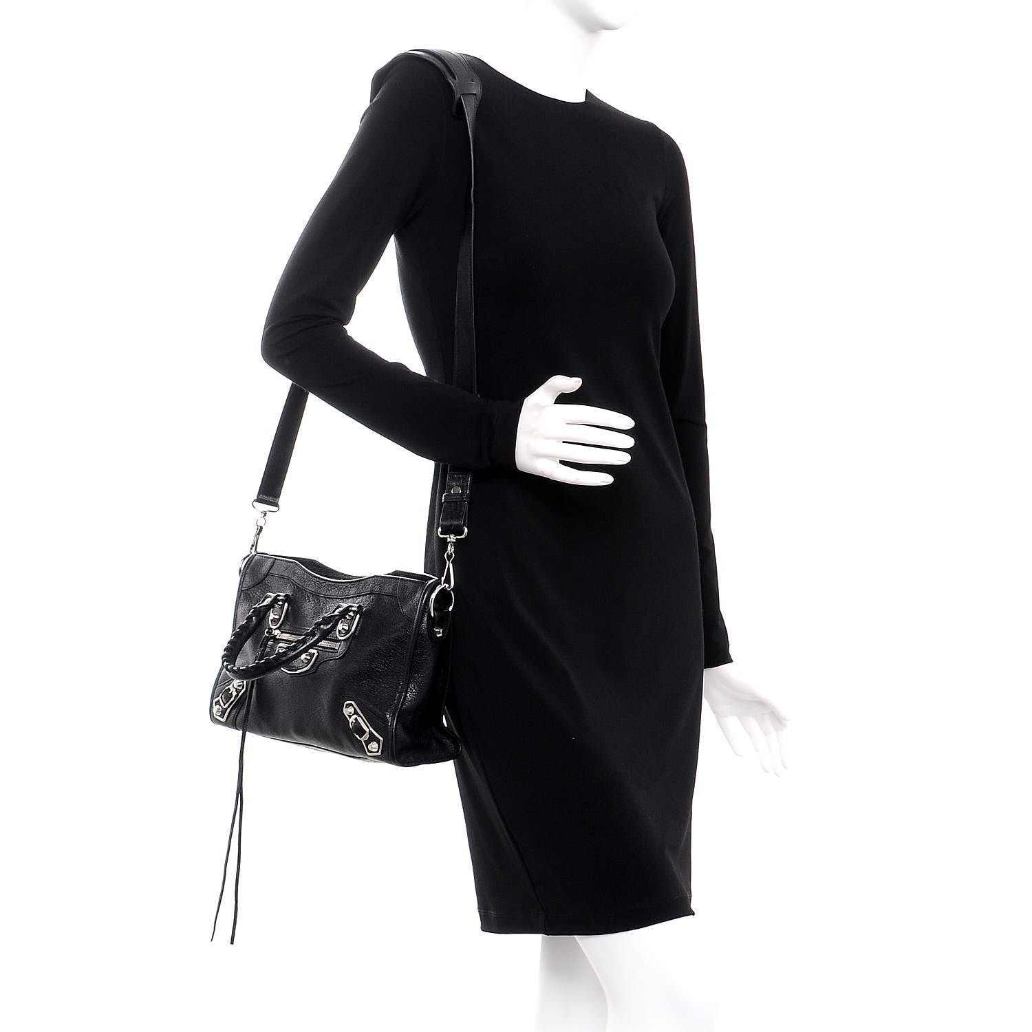 Balenciaga Chevre Silver Metallic Edge Hardware S City Black 2 of 7