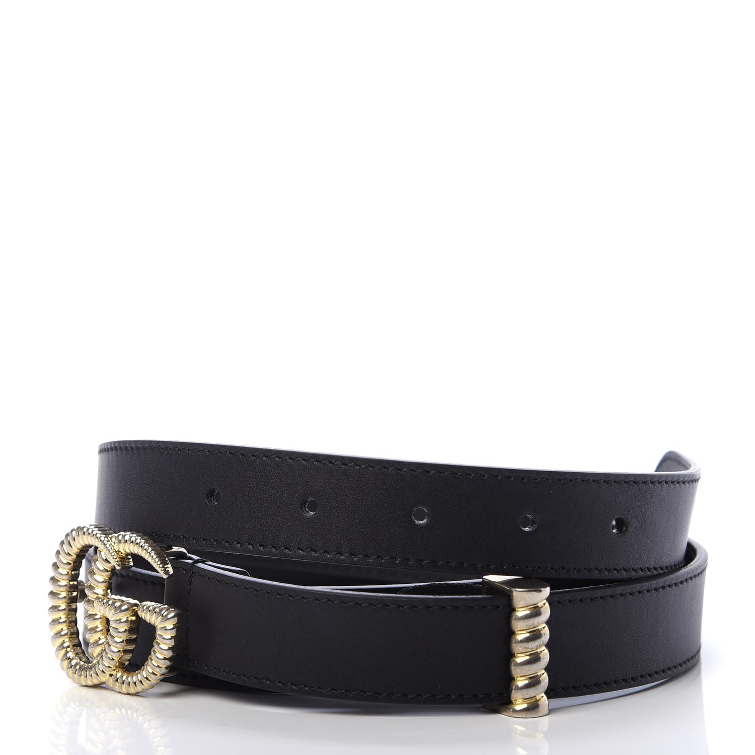 Gucci Moon Calfskin Torchon Double G 25mm Belt 100 40 Black 4 of 6