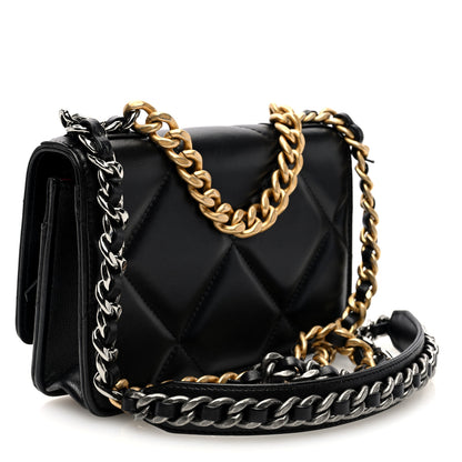 Chanel Lambskin Quilted Chanel 19 Wallet On Chain WOC Black 3 of 11