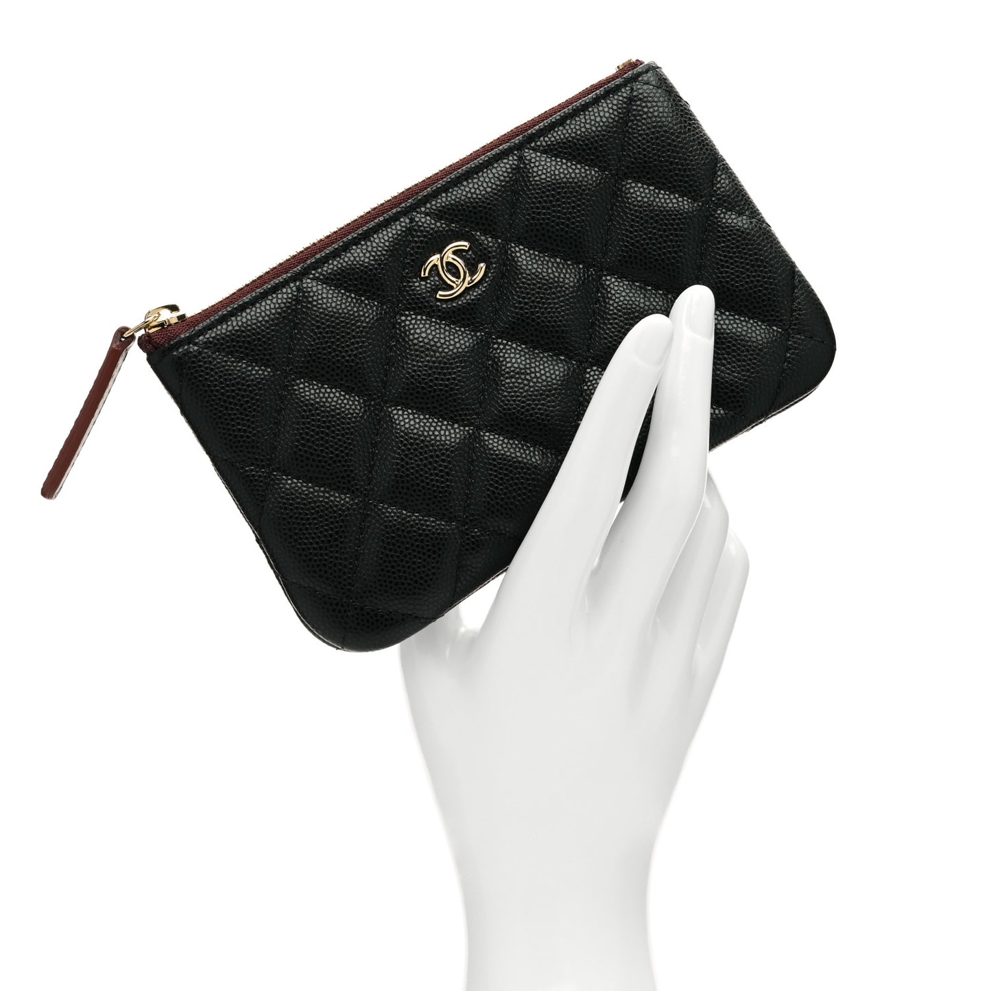 Caviar Quilted Small Cosmetic Case Black