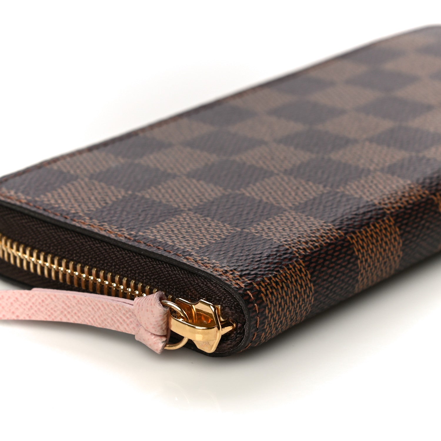 Louis Vuitton Damier Ebene Clemence Wallet Rose Ballerine 8 of 11