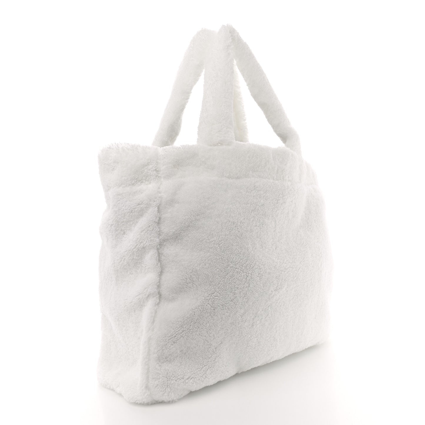 Terry Cloth Tote Bag White Black