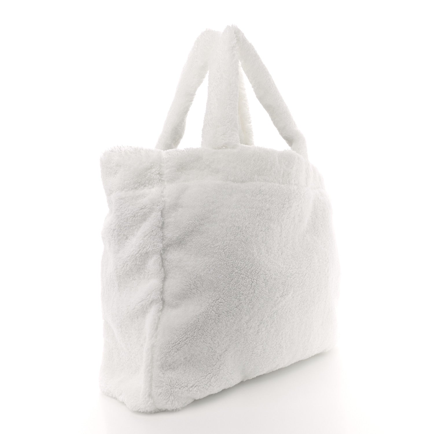 Prada Terry Cloth Tote Bag White Black 3 of 10