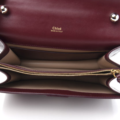 Chloe Shiny Goatskin Calfskin Aby Chain Shoulder Bag Burnt Mahogany 5 of 10