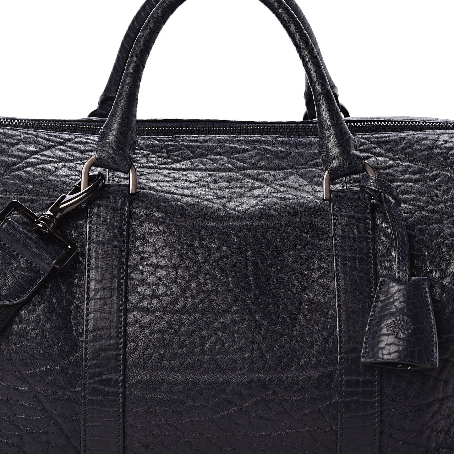 Shrunken Calfskin Small Clipper Midnight Blue