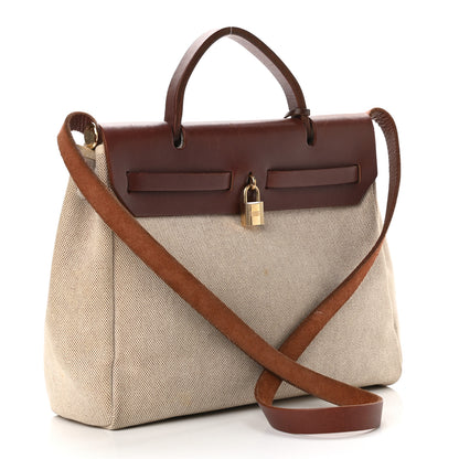 Hermes Toile Vache Hunter Herbag 30 PM Natural Havane 3 of 12