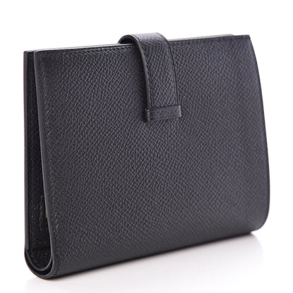 Hermes Epsom Bearn Compact Wallet Black 3 of 7