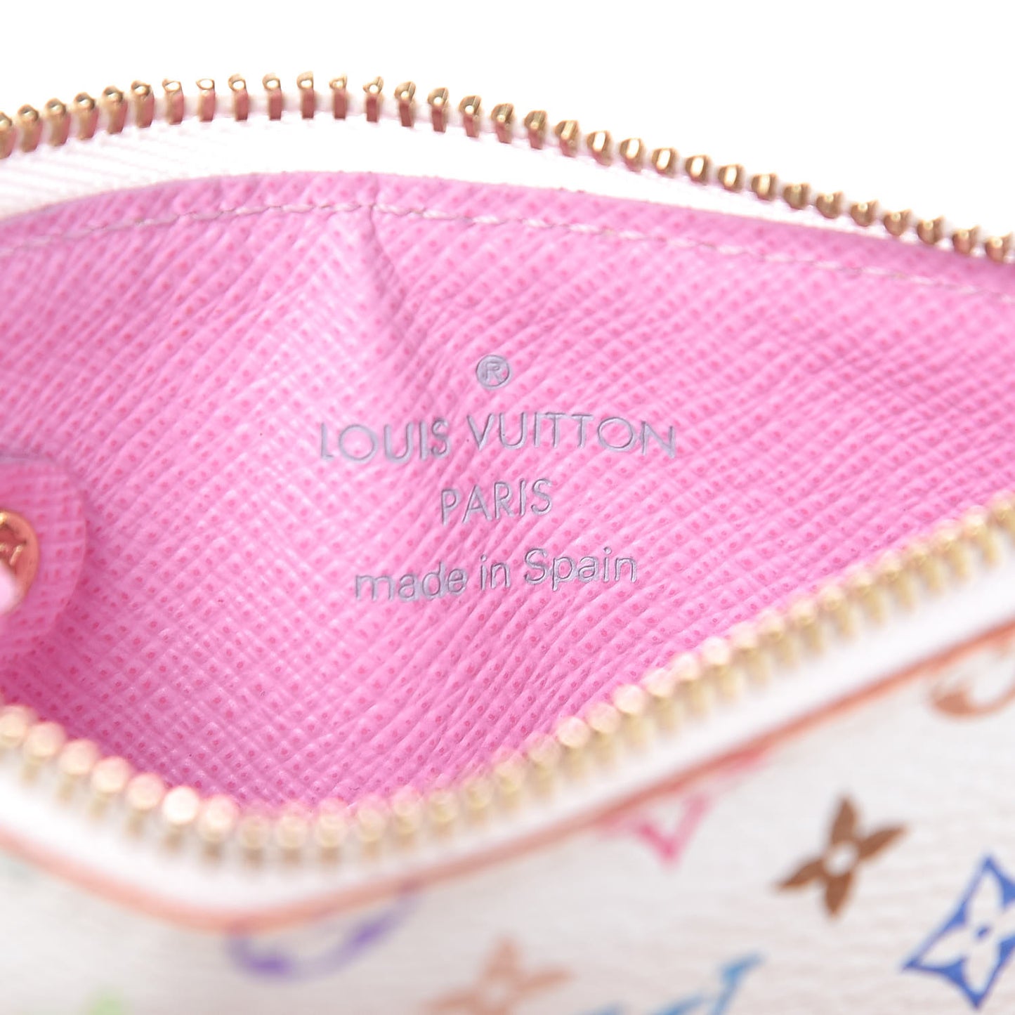 Monogram Multicolor Key Pouch White Litchi