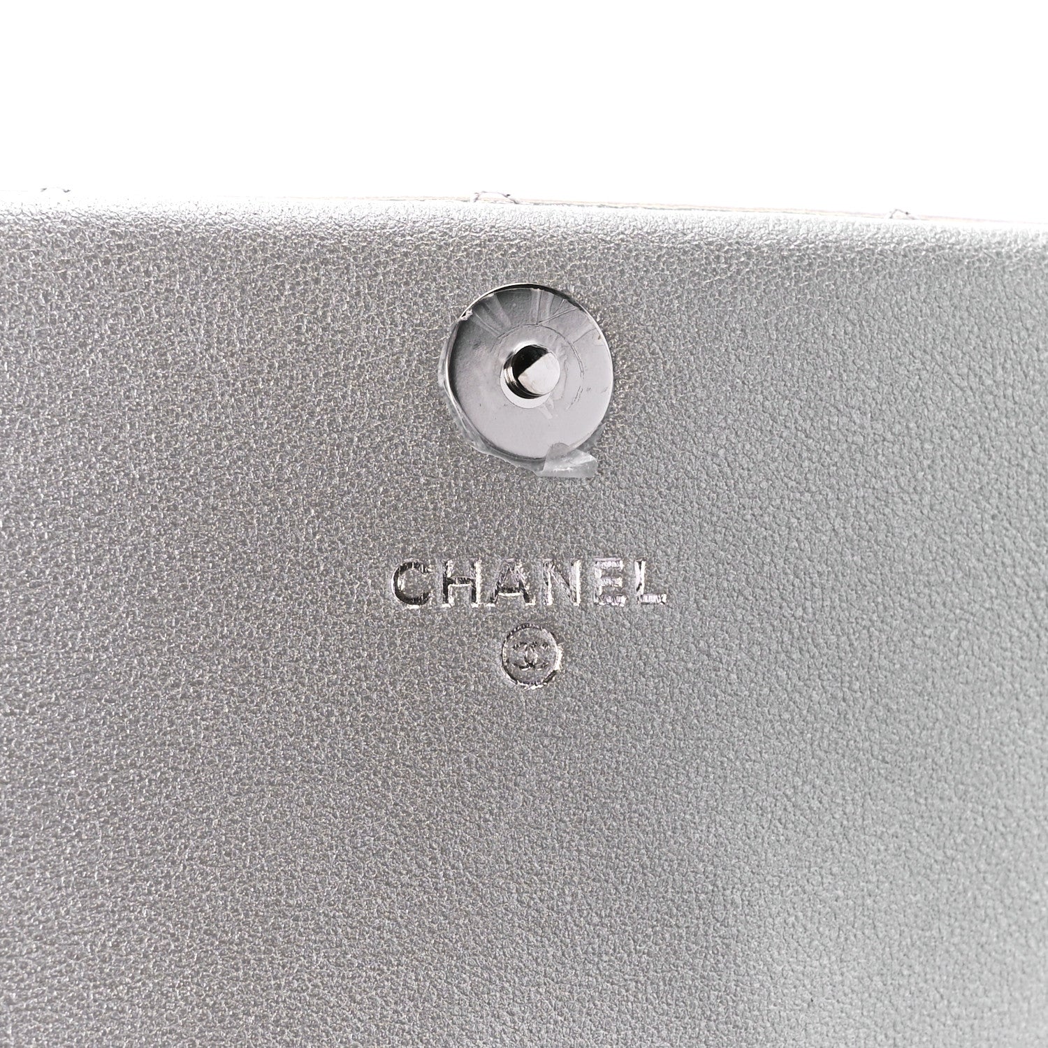 Chanel Iridescent Mirror Goatskin Quilted Clutch With Chain Silver 6 of 11