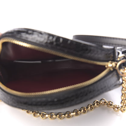 Givenchy Calfskin Crocodile Embossed Eden Round Black 5 of 9