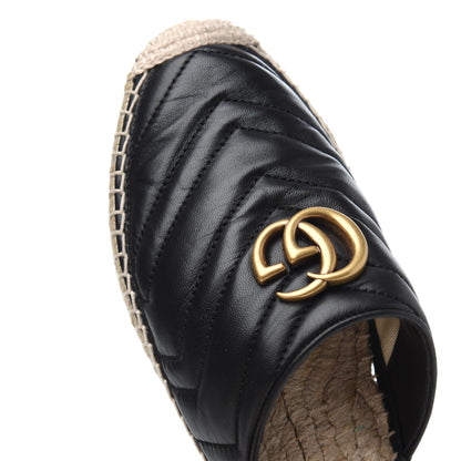 Gucci Nappa Matelasse GG Marmont Espadrille Slippers 39 Black 10 of 14