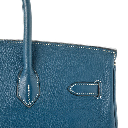 Hermes Taurillon Clemence Birkin 35 Bleu Thalassa 42 of 56