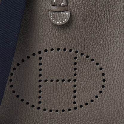 Hermes Taurillon Clemence Amazone Evelyne TPM Etoupe Bleu Indigo 9 of 10