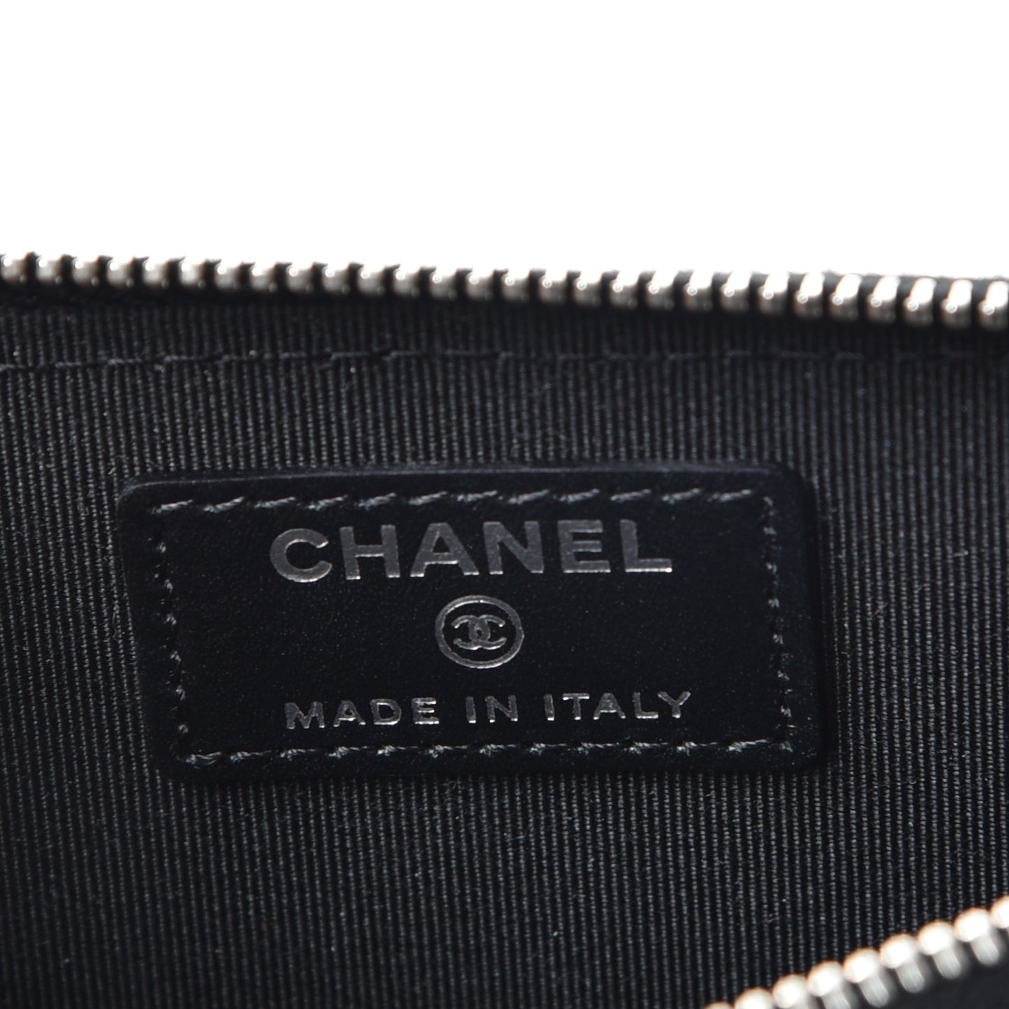 Patent Calfskin Quilted Zip Around Phone Holder Black