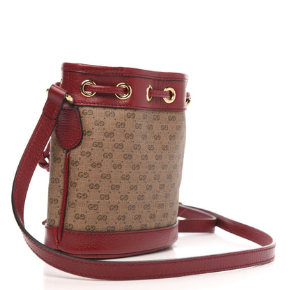Gucci X DORAEMON Mini Vintage GG Supreme Monogram Textured Dollar Calfskin Mini Bucket Bag Beige Ebony Multicolor New Cherry Red 3 of 12