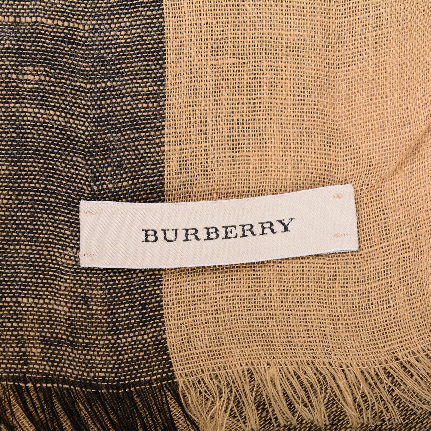 Linen Check Lightweight Scarf Camel