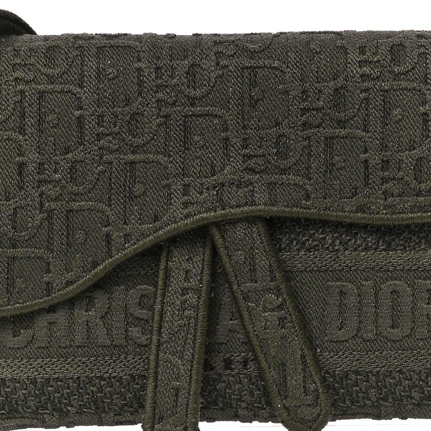 Christian Dior Oblique Embroidered Slim Saddle Pouch Green 8 of 11