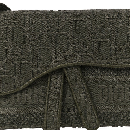 Christian Dior Oblique Embroidered Slim Saddle Pouch Green 8 of 11