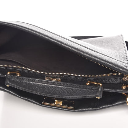 Fendi Cuoio Romano Selleria Monster Eyes Large Peekaboo Iconic Fit Satchel Black 6 of 11