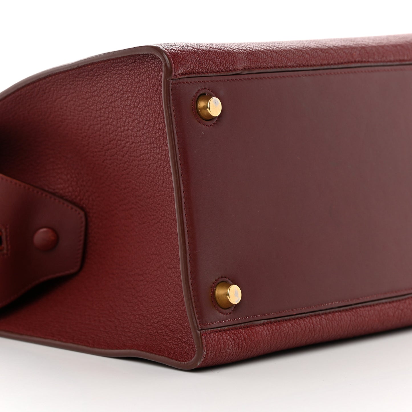 Bullhide Calfskin Small Ring Bag Dark Ruby