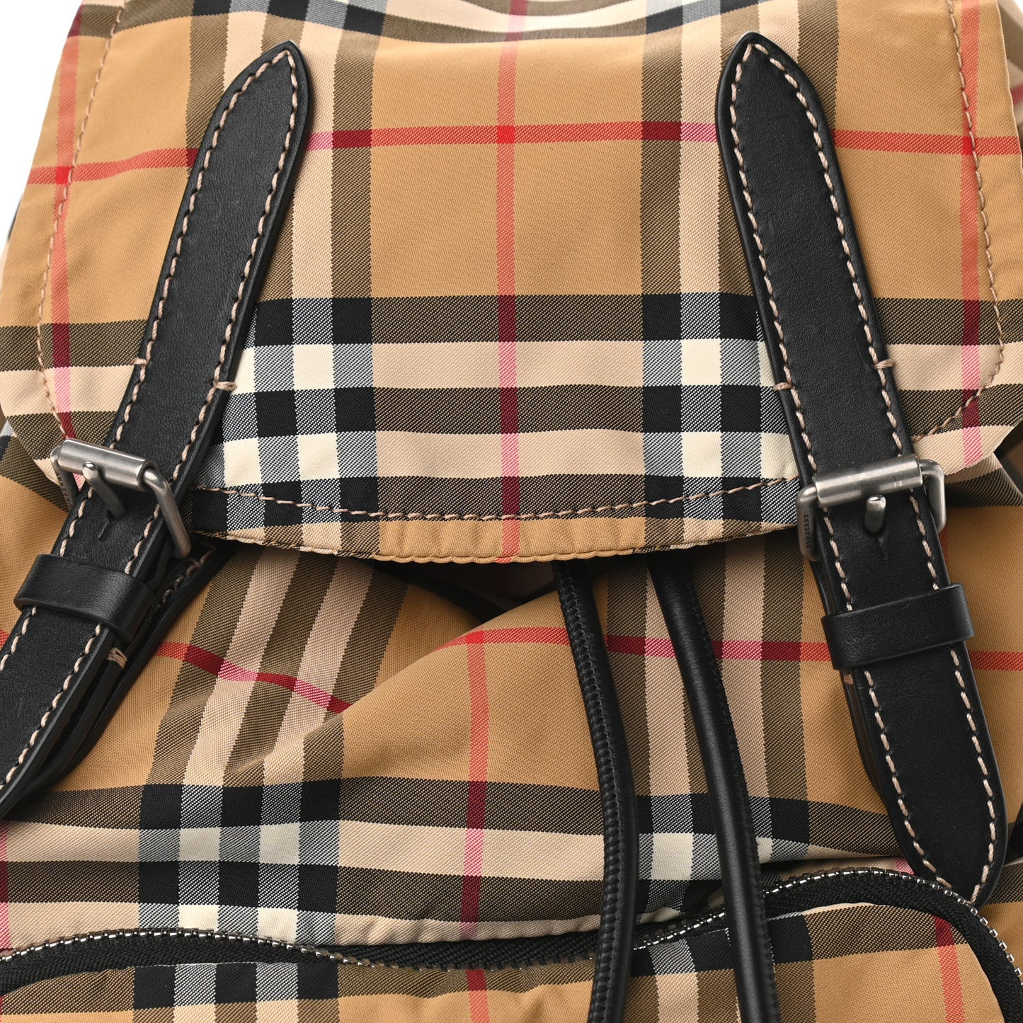 Nylon Vintage Check Medium Rucksack Backpack Antique Yellow