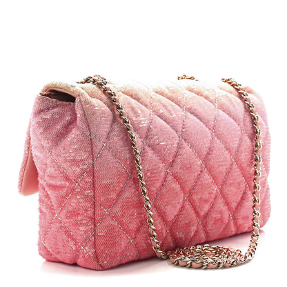 Chanel Sequin Quilted Ombre Medium Flap Yellow Pink 3 of 12