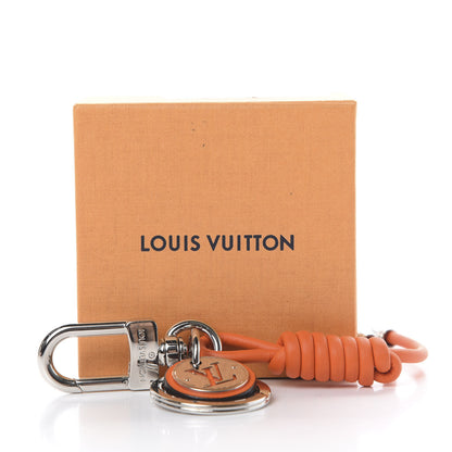 Louis Vuitton Calfskin Rope Key Holder Silver Orange 5 of 5