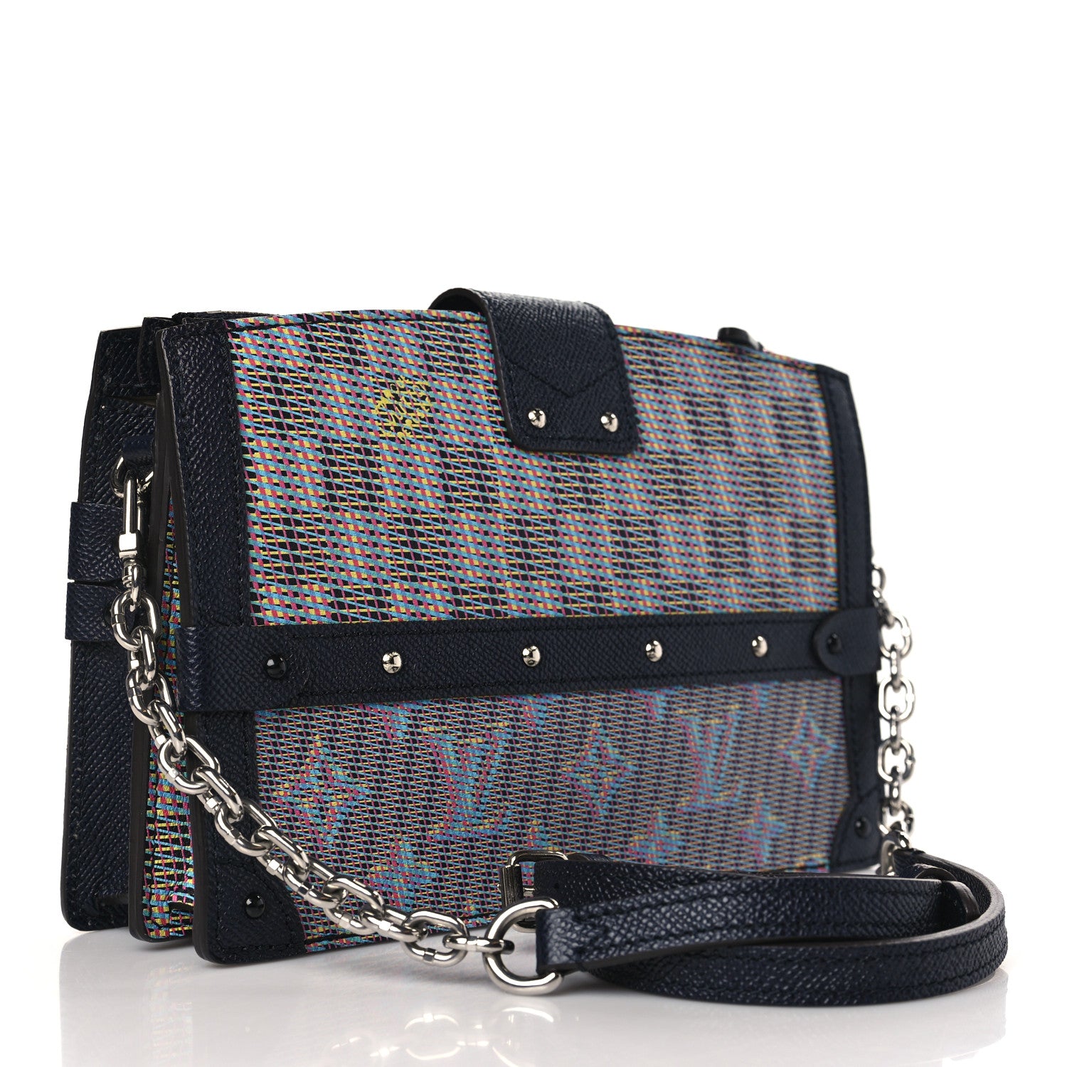 Louis Vuitton Calfskin Monogram LV Pop Trunk Clutch Blue 3 of 8