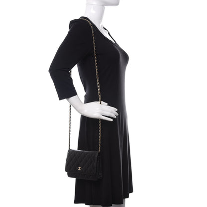 Chanel Caviar Quilted Wallet On Chain WOC Black 2 of 12
