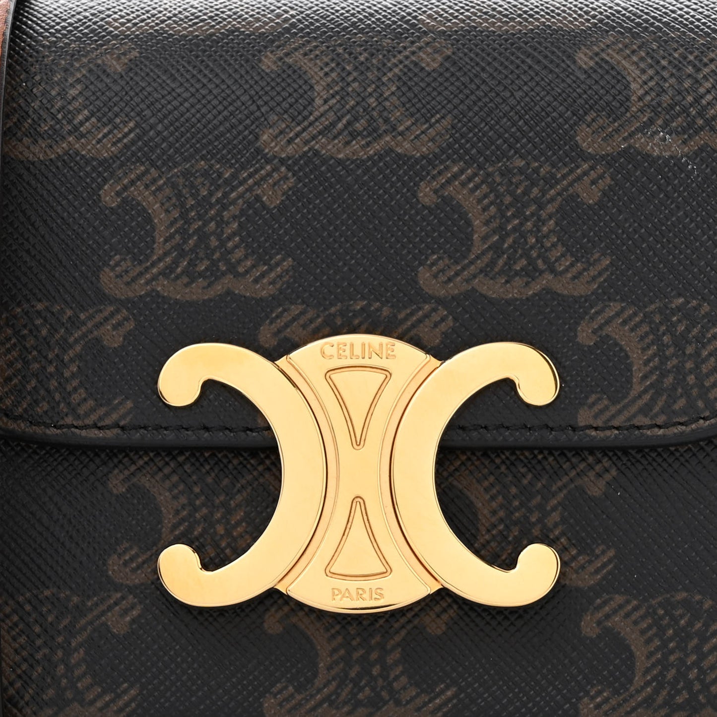 Triomphe Canvas Calfskin Mini Triomphe Tan