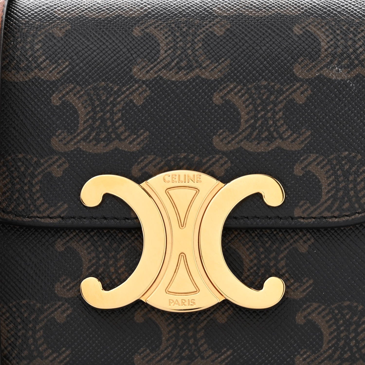 Celine Triomphe Canvas Calfskin Mini Triomphe Tan 8 of 12