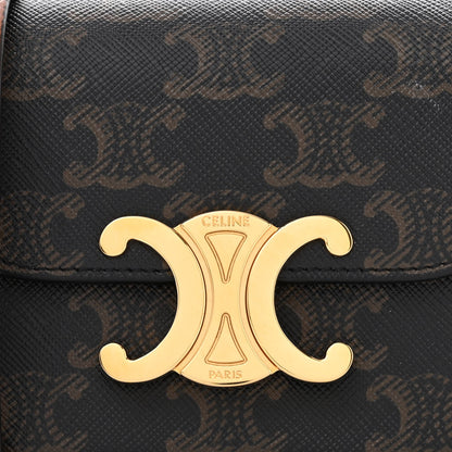 Celine Triomphe Canvas Calfskin Mini Triomphe Tan 8 of 12