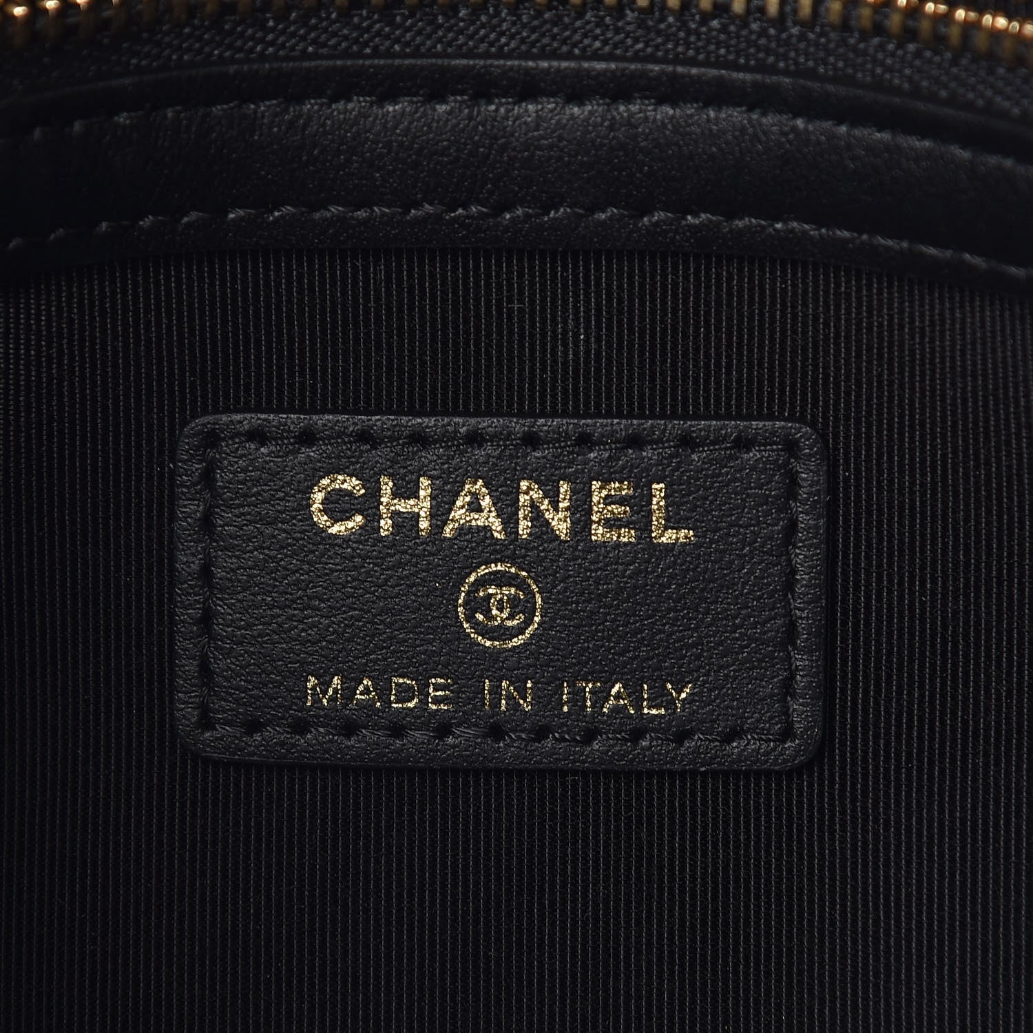 Chanel Shiny Crumpled Calfskin Quilted Medium Night by the C Pouch Clutch Black 6 of 8