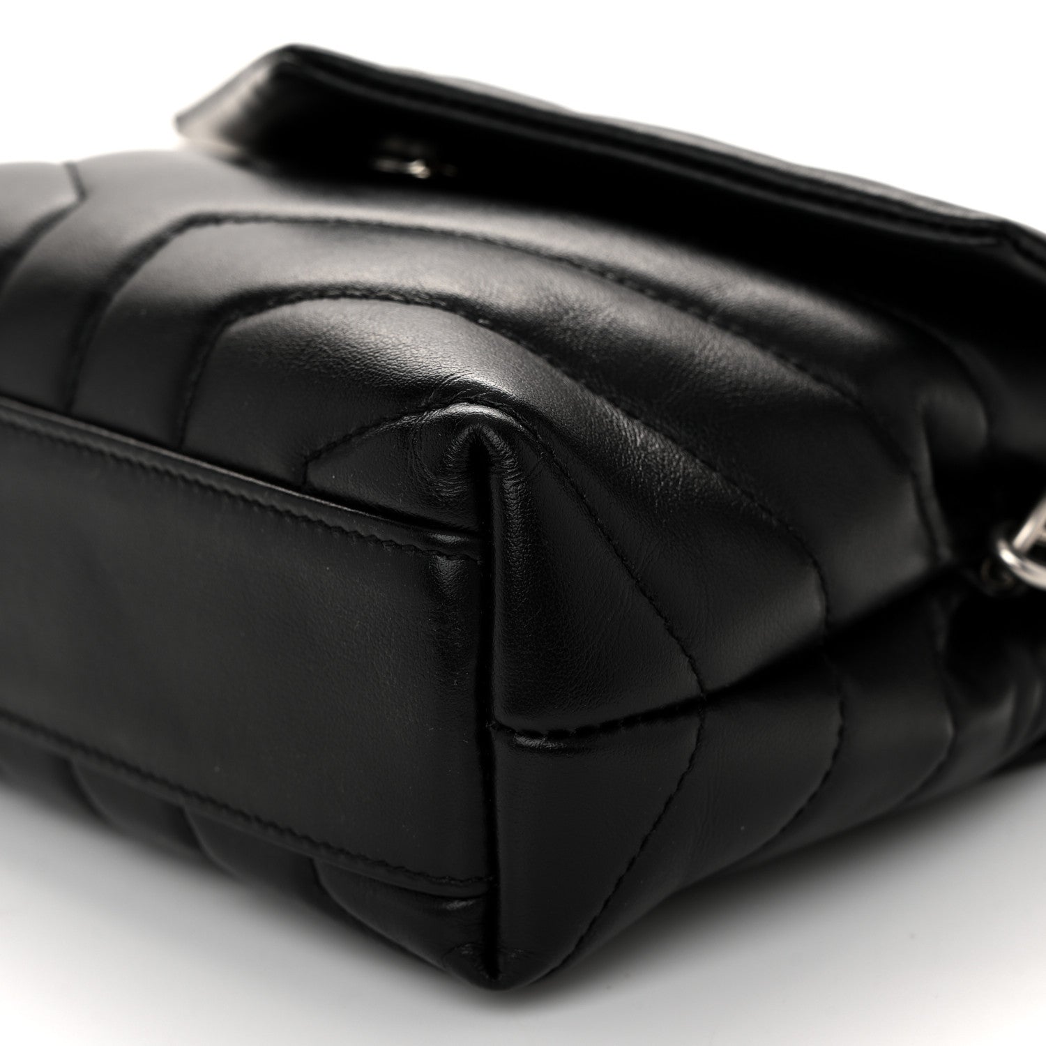 Saint Laurent Calfskin Y Quilted Monogram Toy Loulou Crossbody Bag Black 10 of 10