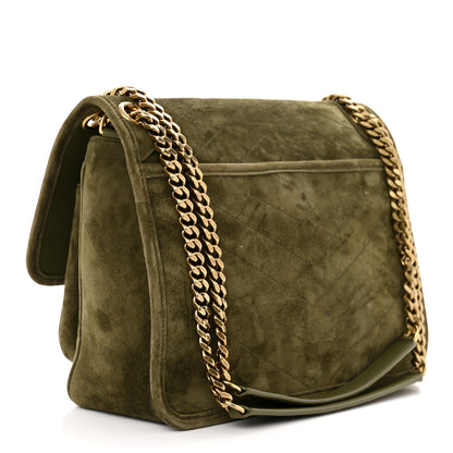 Saint Laurent Suede Monogram Medium Niki Chain Satchel Loden Green 3 of 11