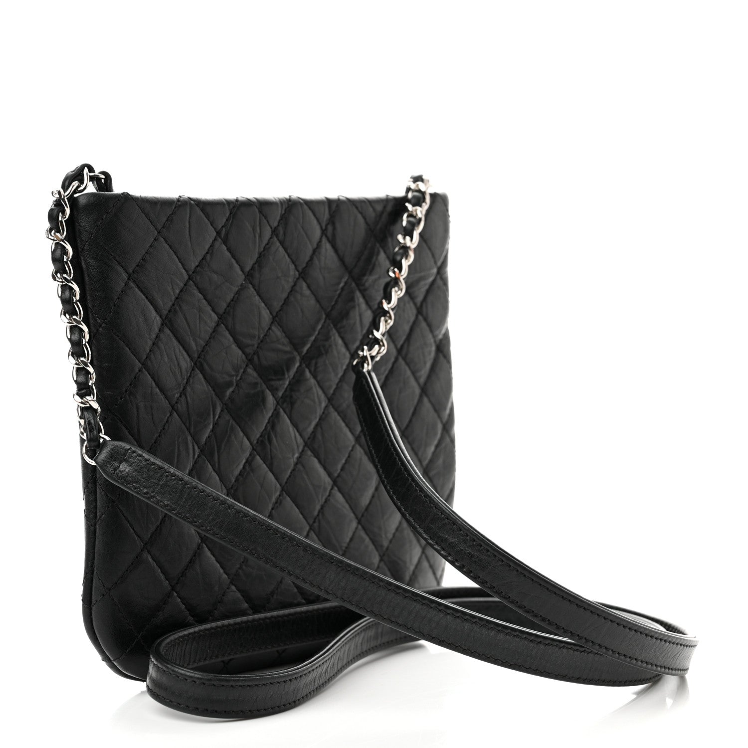 Chanel Aged Calfskin Quilted Crossbody Bag Black 2 of 11