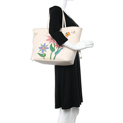 Louis Vuitton LV X YK Empreinte Inlaid Kusama Flowers Neverfull MM Quartz 2 of 11