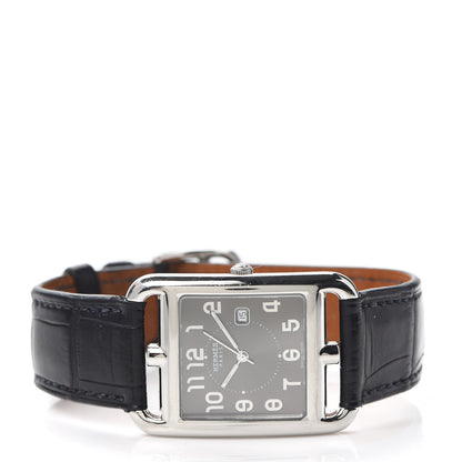 Hermes Stainless Steel Alligator 29mm Cape Cod Quartz Watch Noir 2 of 5