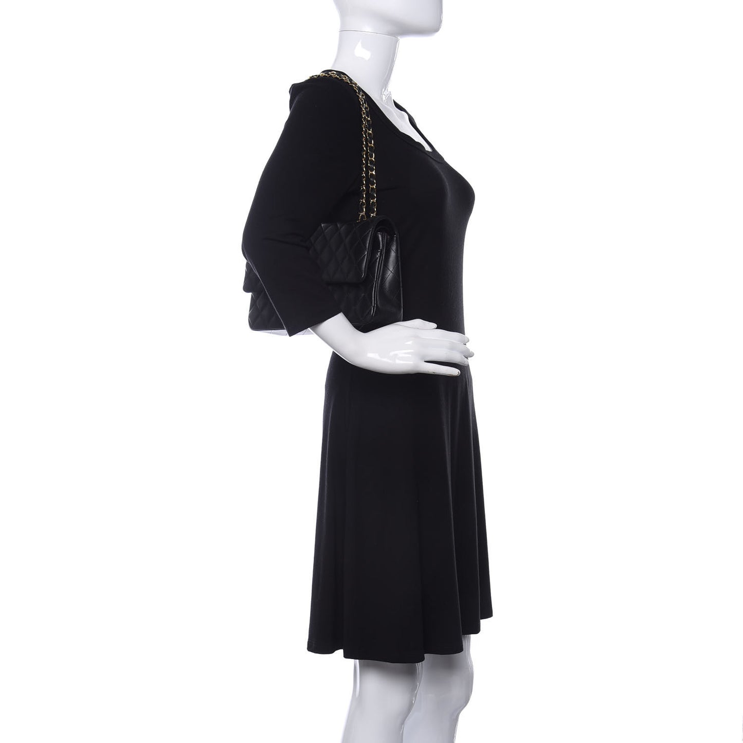 Lambskin Quilted Medium Double Flap Black