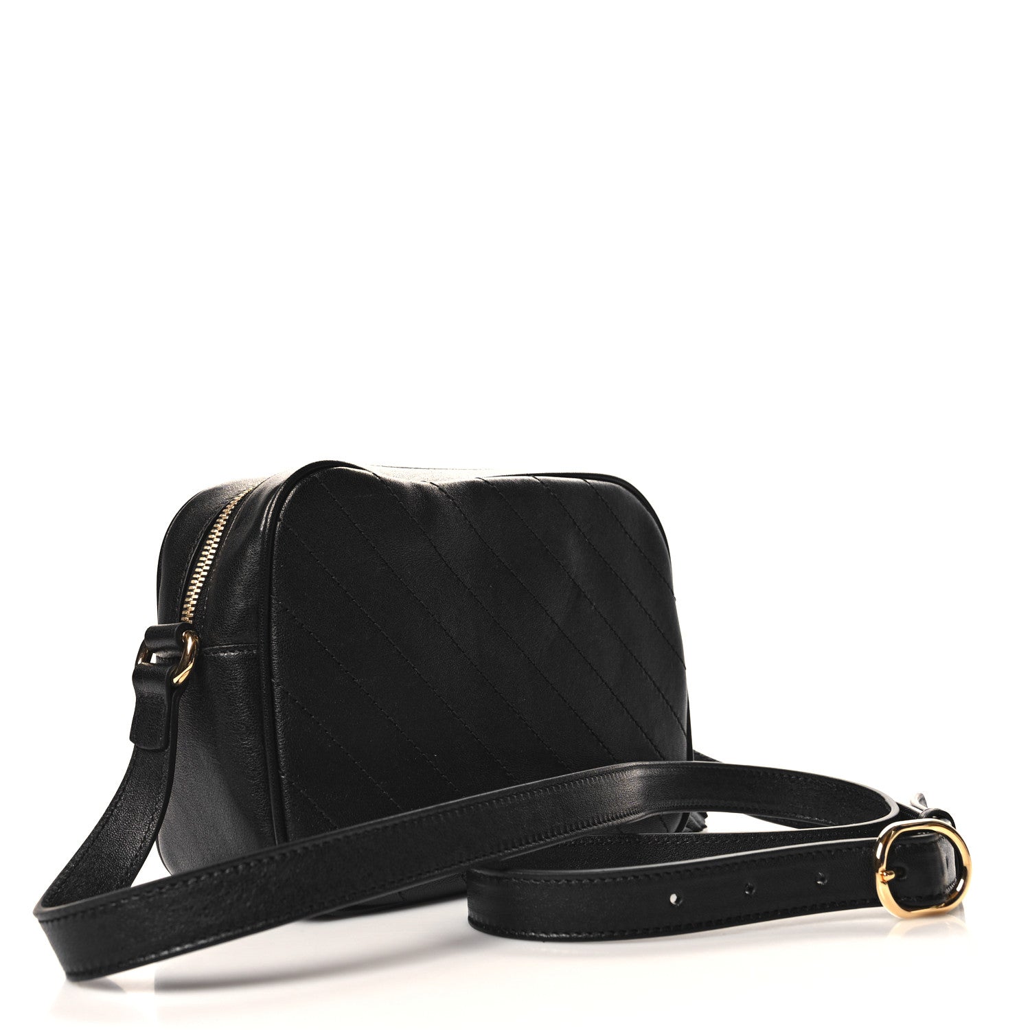 Gucci Sakai Be Green Calfskin Diagonal Stitched Small Blondie Shoulder Bag Black 3 of 10