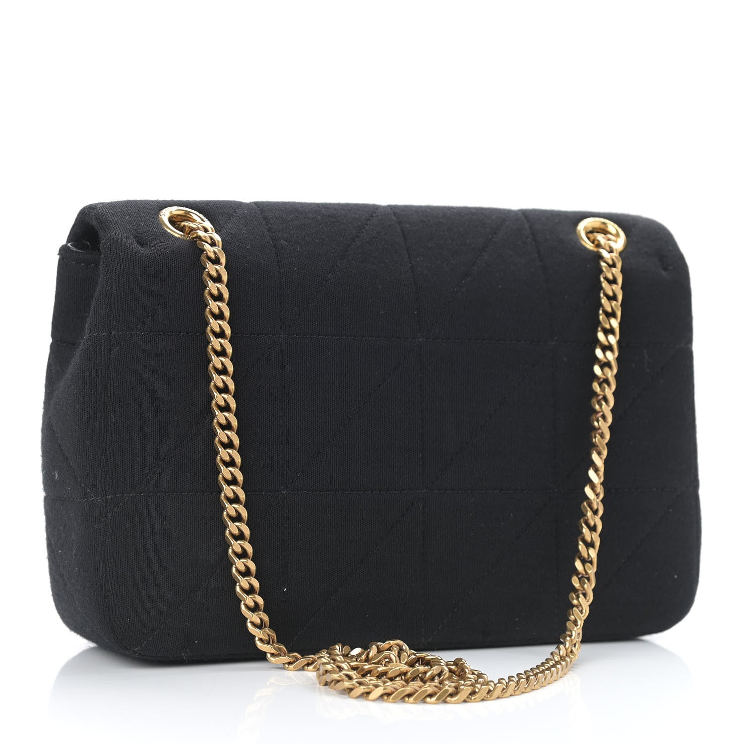 Saint Laurent Jersey Wool Patchwork Monogram Medium Jamie Baguette Black 3 of 12