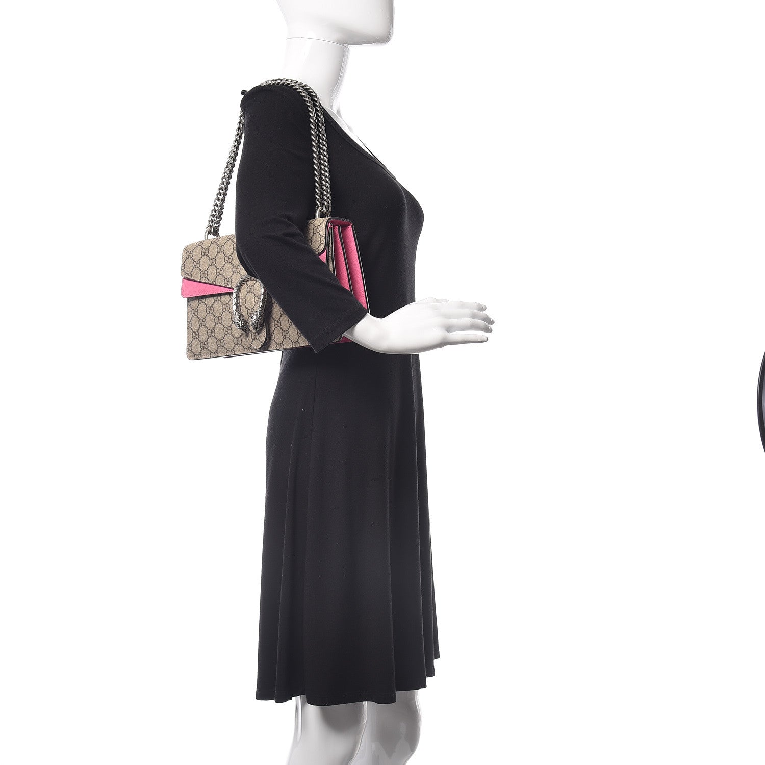 Gucci GG Supreme Monogram Small Dionysus Shoulder Bag Pink 2 of 14